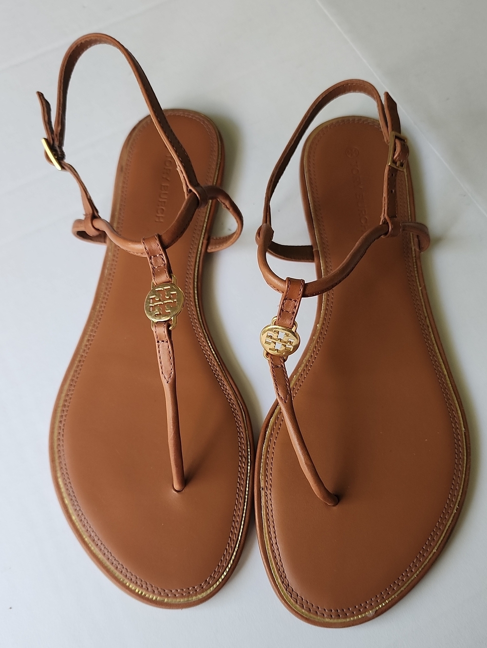 Tory Burch Ambra Emmy T-Strap Flat Sandals, Size 10